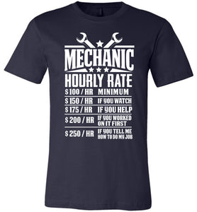 Funny Mechanic Hourly Rate Shirt