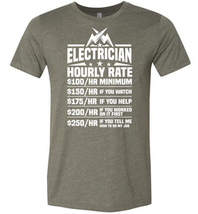 Funny Electrician Hourly Rate Shirt