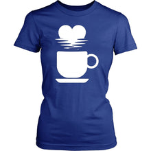 Load image into Gallery viewer, My Love For Coffee T-shirt teelaunch District Womens Shirt Royal Blue XS