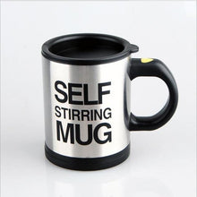 Load image into Gallery viewer, Self Stirring Mug my coffee shop.com Black 